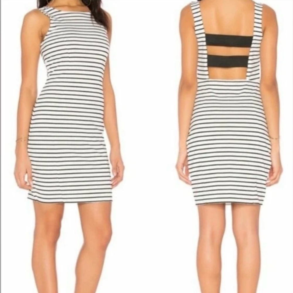 Jack by BB Dakota NWT black/white striped dress, medium